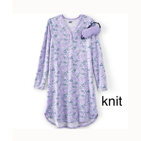 LANDSEND Women's Cozy Gown Sleep Set - Shirt Gown and Mask, Soft and Plush - Picture 1 of 1